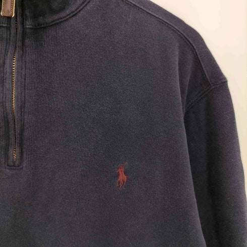 ポロバイラルフローレン Polo by RALPH LAUREN 90s ポニー刺繍 ハーフジップ スウェット プルオーバー メンズ import:L