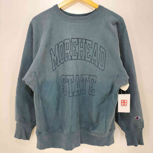 チャンピオン Champion 90s USA製 リバースウィーブ MOREHEAD STATE カレッジ クルーネックスウェット メンズ import:L