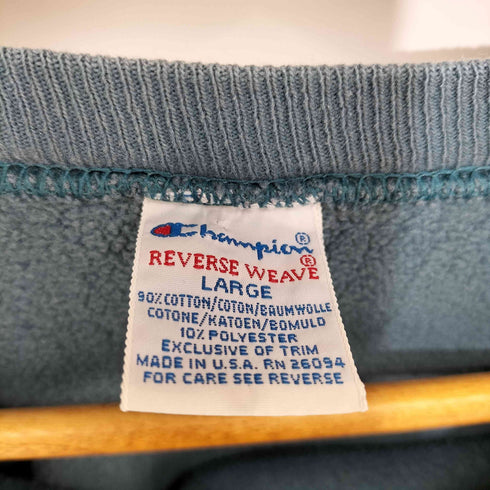 チャンピオン Champion 90s USA製 リバースウィーブ MOREHEAD STATE カレッジ クルーネックスウェット メンズ import:L