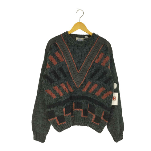 TRADER BAY レザー切り替え アクリル ニット メンズ import:M