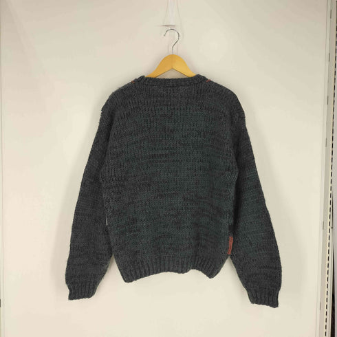 TRADER BAY レザー切り替え アクリル ニット メンズ import:M