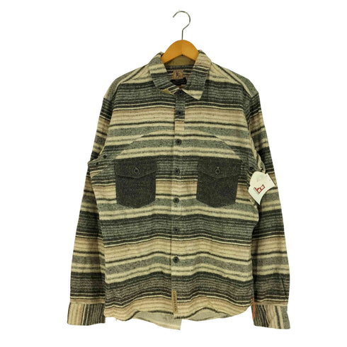 PRPS GOODS CO. ボーダー オフィサー シャツ メンズ 2XL