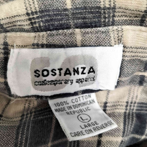 SOSTANZA ドミニカ製 チェック プリントネルシャツ メンズ import:L