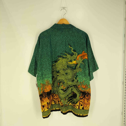 ノーバウンダリーズ no boundaries 総柄 ドラゴンプリント オープンカラーシャツ メンズ import:XL