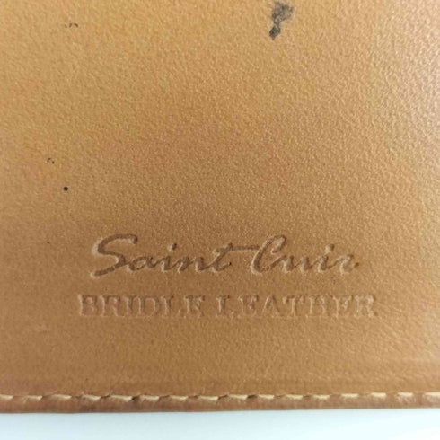 saint cuir メネークリップ付きレザー二つ折り財布 メンズ