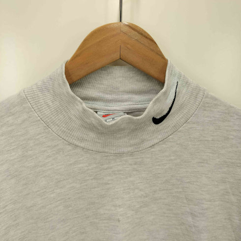 ナイキ NIKE 90S 白タグ 襟 スウッシュ 刺繍 L/S モックネック Tシャツ メンズ import:M
