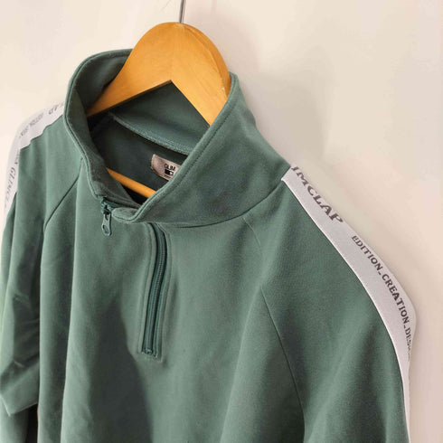グリムクラップ GLIMCLAP 23AW Logo design stand-collar jersey サイドライン ハーフジップ プルオーバー メンズ import:L