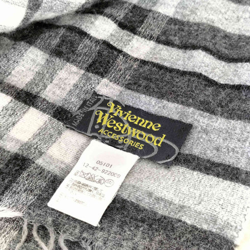 ヴィヴィアンウエストウッド Vivienne Westwood MADE IN ITALY ロゴ刺繍 チェック柄 マフラー メンズ