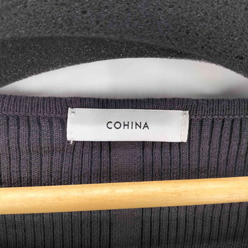 コヒナ COHINA ラウンドデザインリブニット レディース FREE