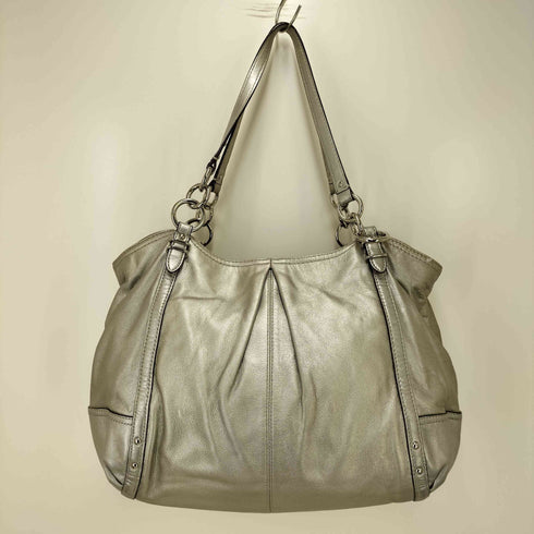 コーチ COACH メタリック レザー ハンド バッグ レディース