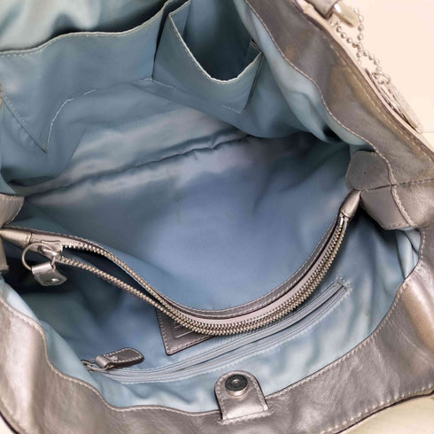 コーチ COACH メタリック レザー ハンド バッグ レディース