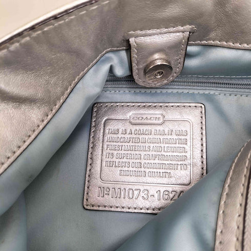 コーチ COACH メタリック レザー ハンド バッグ レディース