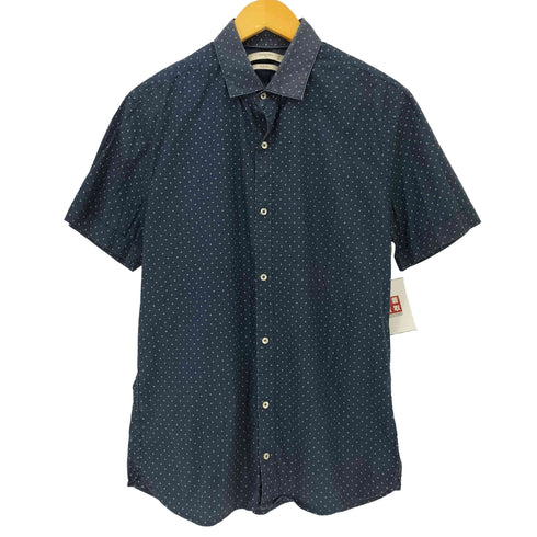 マンゴ MANGO SLIM FIT 総柄 S/S シャツ メンズ import:M