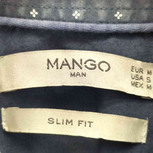 マンゴ MANGO SLIM FIT 総柄 S/S シャツ メンズ import:M