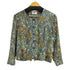 PIERR BALMAIN 総柄ノーカラーブラウス レディース