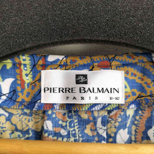 PIERR BALMAIN 総柄ノーカラーブラウス レディース