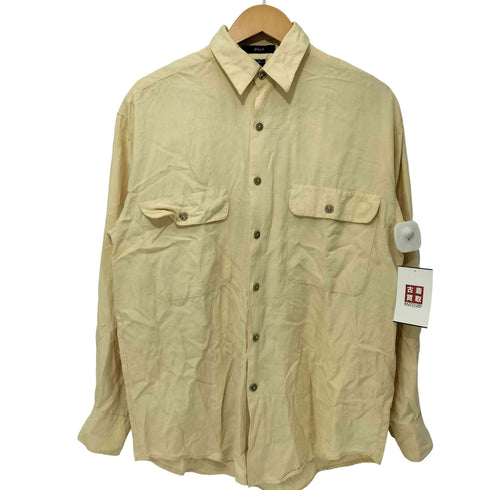 phiz 90s シルク100 絣ネップ フラップポケット L/S ワークシャツ メンズ import:S