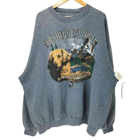 OZARK MOUNTAIN OUTFITTERS 90s アニマルプリント クルーネック スウェット メンズ import:XXL