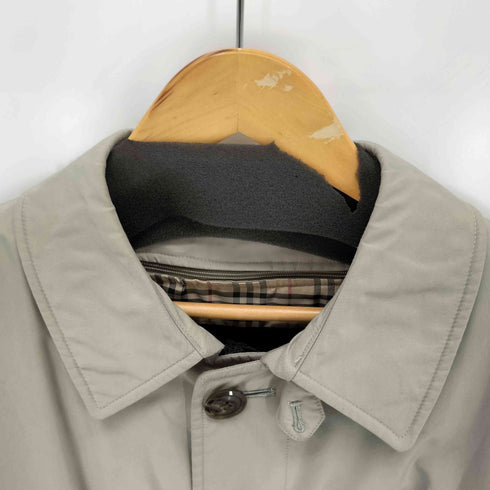 バーバリーロンドン BURBERRY LONDON ノバチェックキルティングライナー付き 比翼ステンカラーコート メンズ L