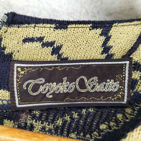 Toyoko Saito ボタニカルデザイン ニットワンピース domestic レディース