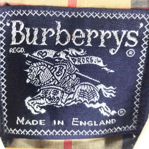 バーバリーズ BURBERRYS 80-90s 英国製 裏地ノバチェック比翼ステンカラーコート メンズ