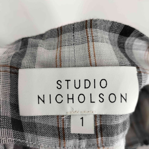 スタジオニコルソン STUDIO NICHOLSON チェック柄 2タック ワイドパンツ レディース JPN:1