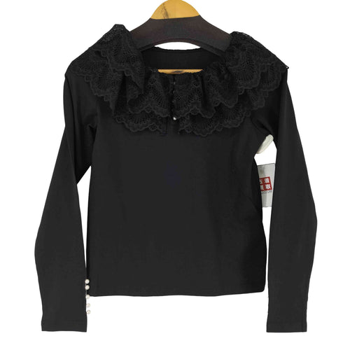 トッコクローゼット tocco closet レース襟付きパール装飾カットプルオーバー レディース JPN:M