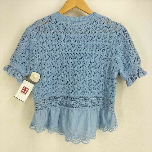 ザラ ZARA カットワークフリル ロマンティック ニット レディース import:M