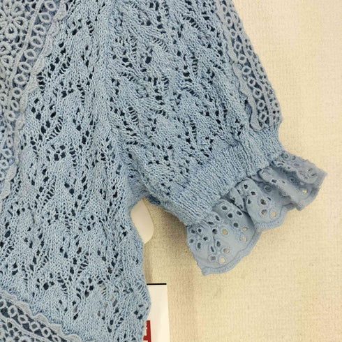 ザラ ZARA カットワークフリル ロマンティック ニット レディース import:M