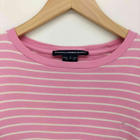 ラルフローレンスポーツ RALPH LAUREN SPORT 90S ポニー刺繍 ボーダー クルーネック L/S Tシャツ レディース import:L