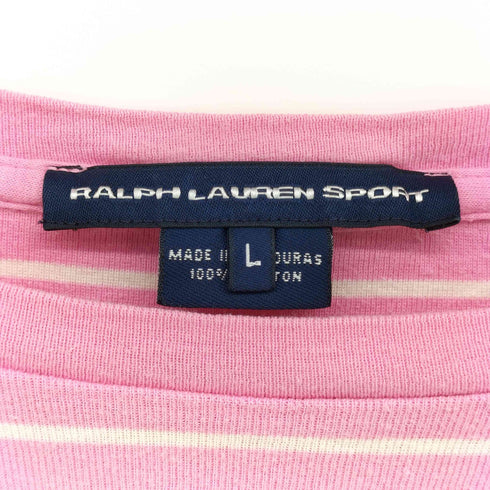 ラルフローレンスポーツ RALPH LAUREN SPORT 90S ポニー刺繍 ボーダー クルーネック L/S Tシャツ レディース import:L