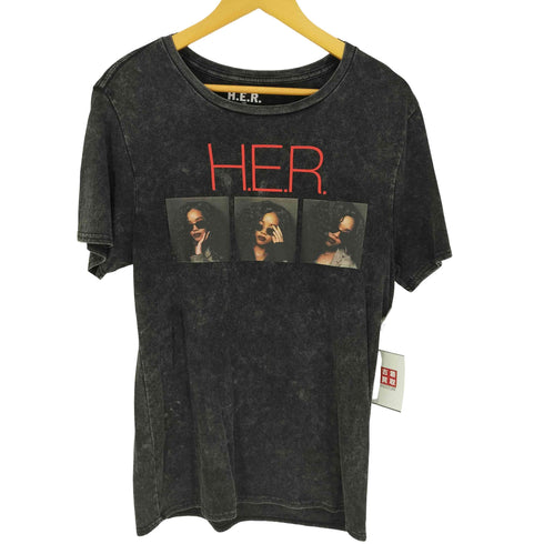 R&Bシンガー 両面プリント S/S ツアークルーネック ツアー Tシャツ メンズ import:M