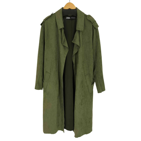 ザラ ZARA フェイクスエード トレンチコート レディース import:M