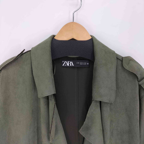 ザラ ZARA フェイクスエード トレンチコート レディース import:M