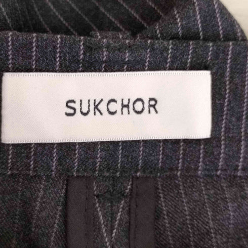 SUKCHOR ダブルプリーツ ストライプスラックス メンズ S