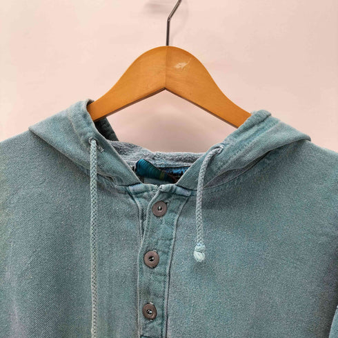 DESIGNER NORTH 80-90S OLD カナダ製 コットン ツイル プルオーバー ヘンリーネック パーカー 裾ドローコード メンズ