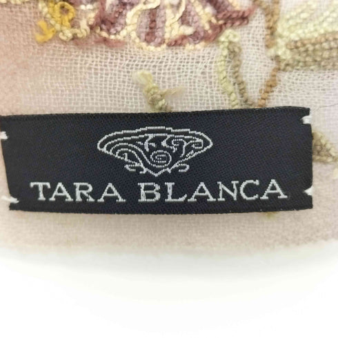 tara blanca フラワー刺繍 フリンジ ストール レディース