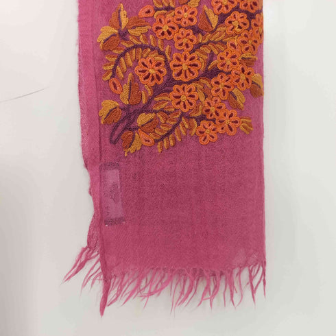 tara blanca フラワー刺繍 ぼかし染 フリンジ ストール レディース