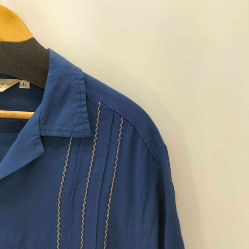 Da Vinci CALIFORNIA 60-70S USA製 三角タグ レーヨン アセテート ロカビリー 開襟 オープンカラー S/S シャツ シェルボタン vintage ヴィンテージ メンズ import:L