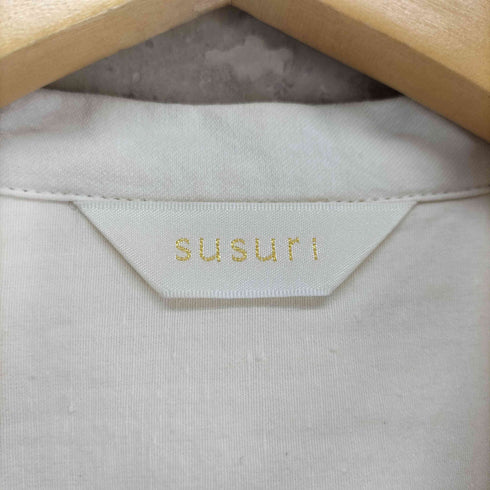 ススリ susuri 日本製 和紙混 ノーカラー ロングスリーブシャツ レディース 1