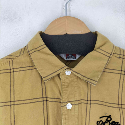 ベンデイビス BEN DAVIS 刺繍 チェック L/S シャツ メンズ import:M