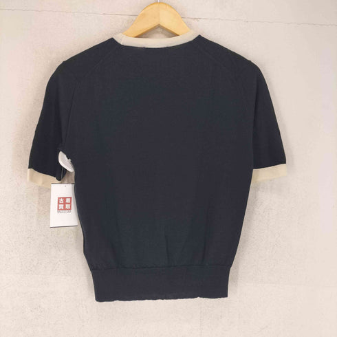 ジョンスメドレー JOHN SMEDLEY イギリス製 ウール クルーネック 半袖ニット レディース S