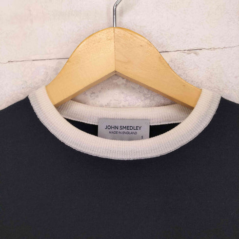 ジョンスメドレー JOHN SMEDLEY イギリス製 ウール クルーネック 半袖ニット レディース S