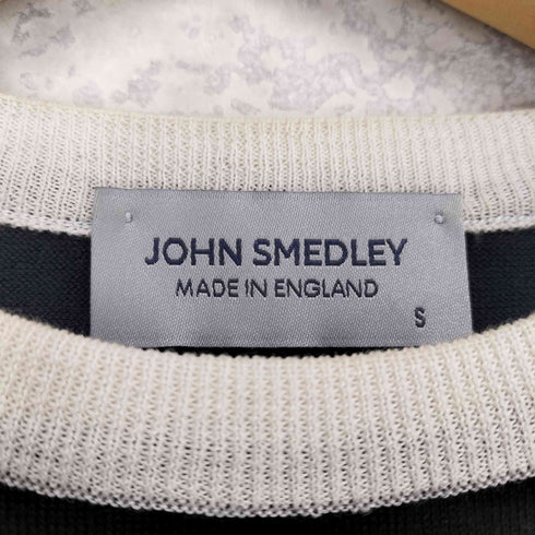 ジョンスメドレー JOHN SMEDLEY イギリス製 ウール クルーネック 半袖ニット レディース S
