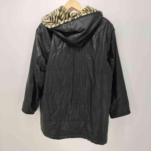 クラウディオバレンティノ CLAUDIO VALENTINO ゼブラ フェイクファー フェイクレザー ジップアップ ジャケット レディース JPN:M