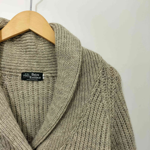 DULYN KNITWEAR 英国製 ウール100 ショールカラー バスケットボタン カーディガン メンズ import:S