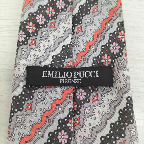 エミリオプッチ EMILIO PUCCI 総柄 シルクネクタイ メンズ