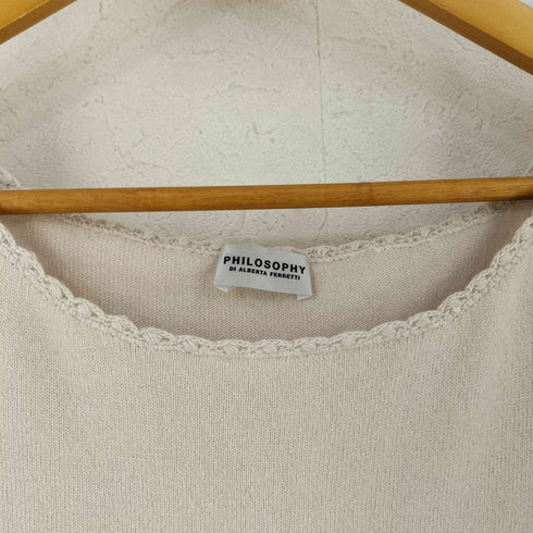 フィロソフィー PHILOSOPHY イタリア製 半袖 ニットクロシェワンピース レディース FREE