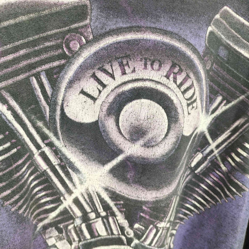 ハーレーダビッドソン HARLEY-DAVIDSON USA製 シングルステッチ 3D EMBLEM 両面プリントクルーネックTシャツ メンズ import:XL