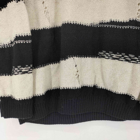 ザラ ZARA ダメージ加工 ボーダーニット レディース import:M